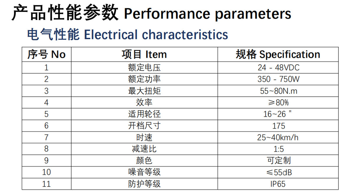 E-Bike助力自行车轮毂电机